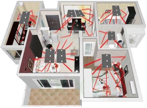 Prikaz kako IR paneli ogrevajo vaš dom